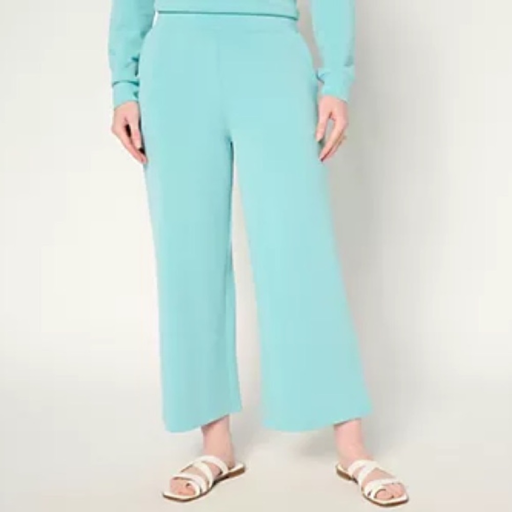 Belle by Kim Gravel Scubaluxe Wide Leg Aquarelle Crop Gaucho Pants Size XSP